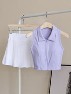 Set Deportivo 2 Piezas – Top con Almohadillas + Falda Short de Alto Rendimiento