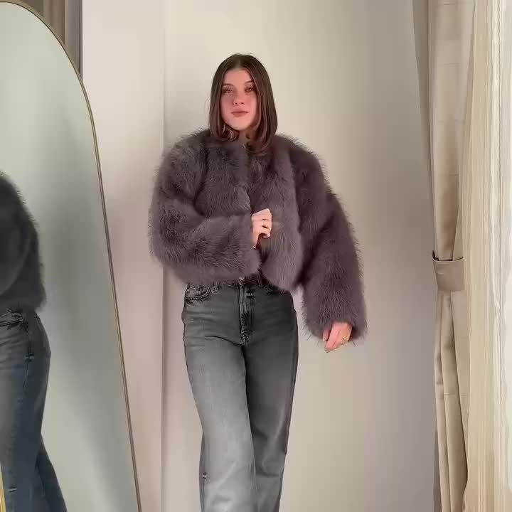 Chaqueta de Peluche Tipo Zorro · Alta Calidad