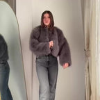 Chaqueta de Peluche Tipo Zorro · Alta Calidad