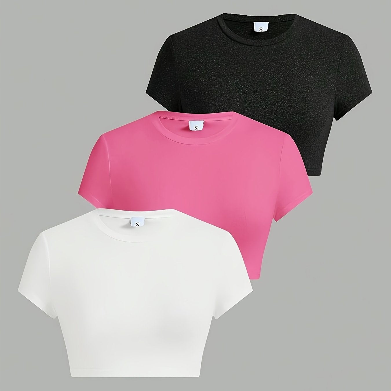 Set de 3 piezas – Camiseta corta + falda/pantalón (navel exposed)