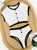 Bikini Deportivo Bicolor – Top Estilo Chaleco + Braguita Combinada