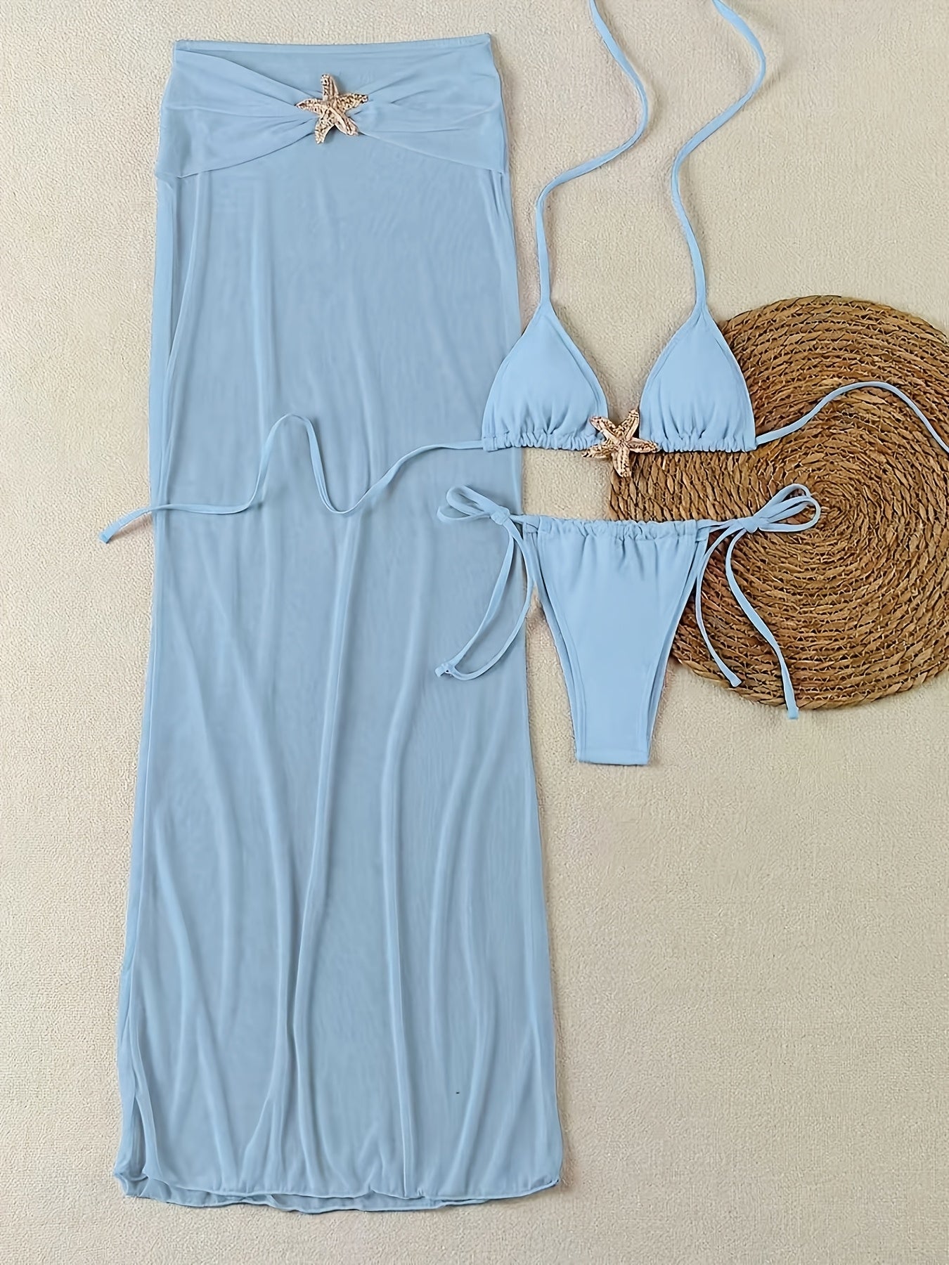 Bikini Sexy 3 Piezas · Escote en V + Falda