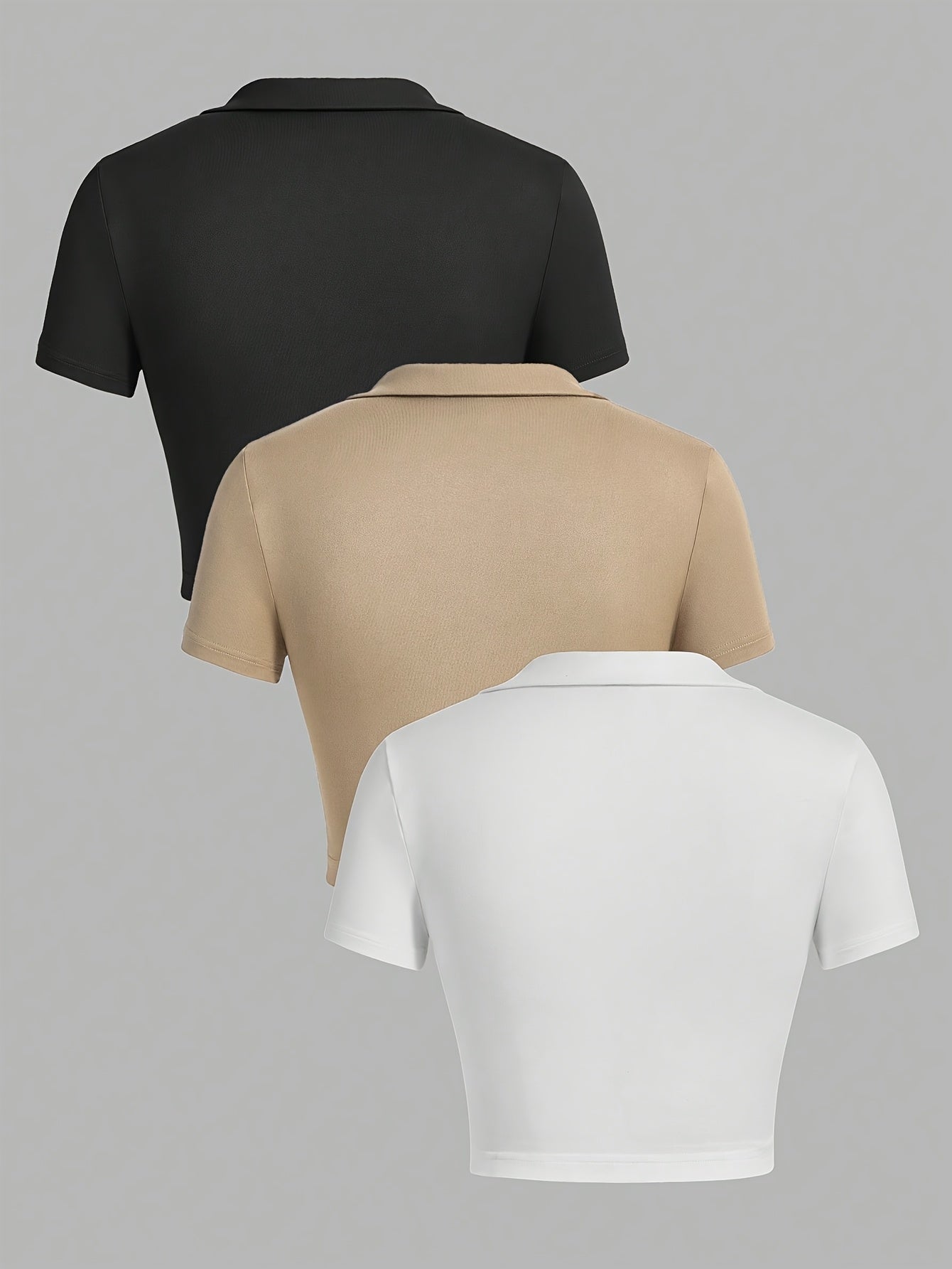 Pack de 3 camisetas crop V-neck – Slim Fit