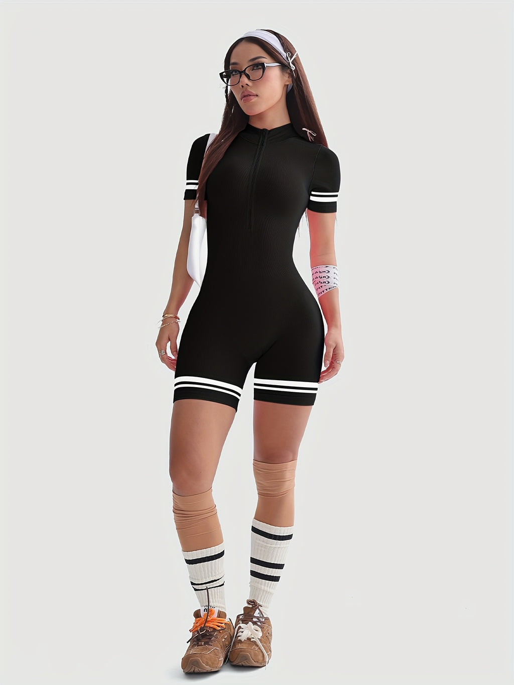 Mono Corto Deportivo con Cremallera y Control de Abdomen – Ajuste Perfecto