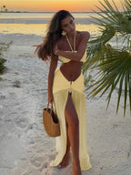 Bikini 3 piezas con aro metálico en U + falda semitransparente