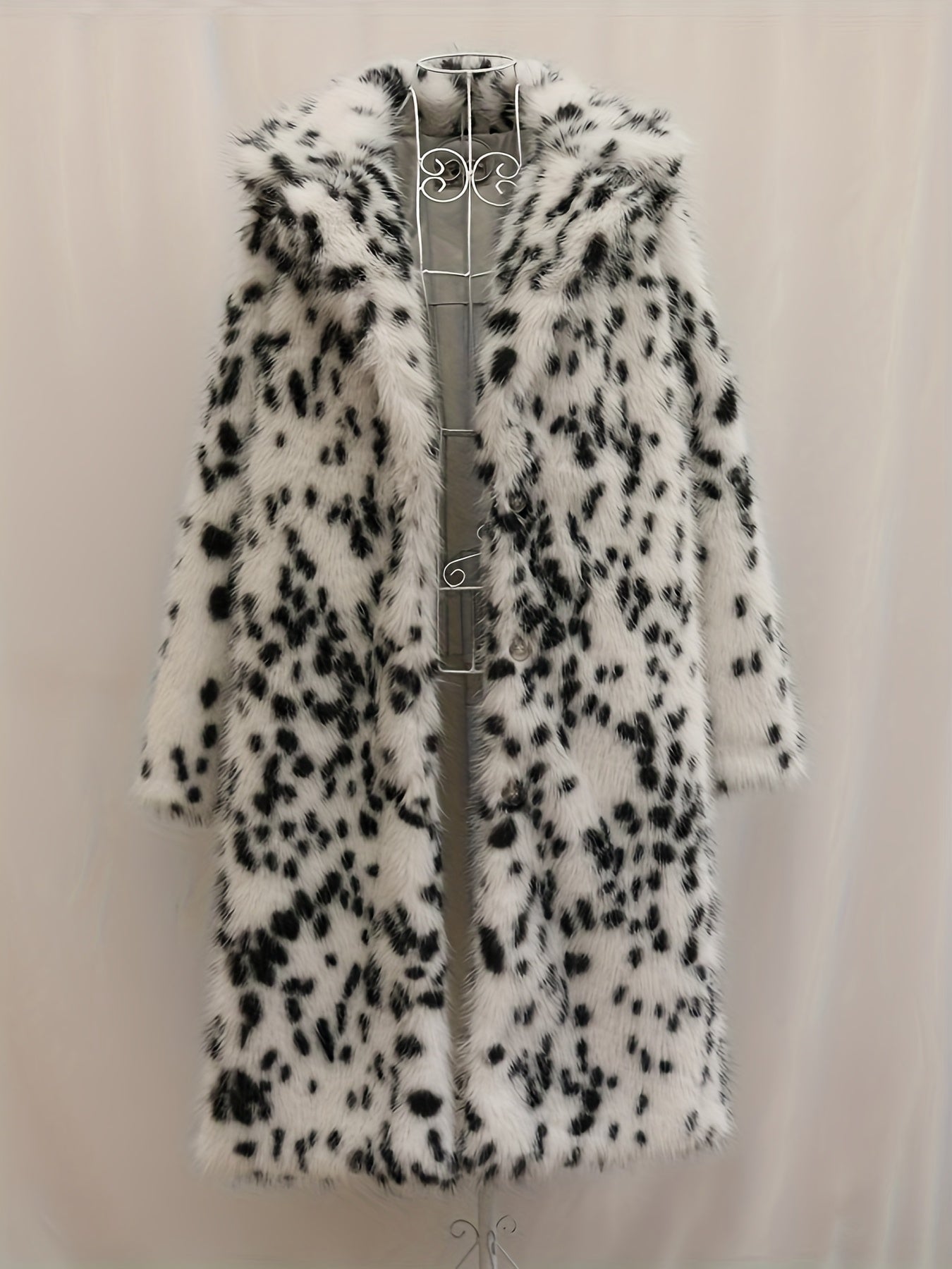 Abrigo Largo de Peluche · Estampado Lince/Leopardo