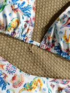 Bikini halter con estampado dopamina