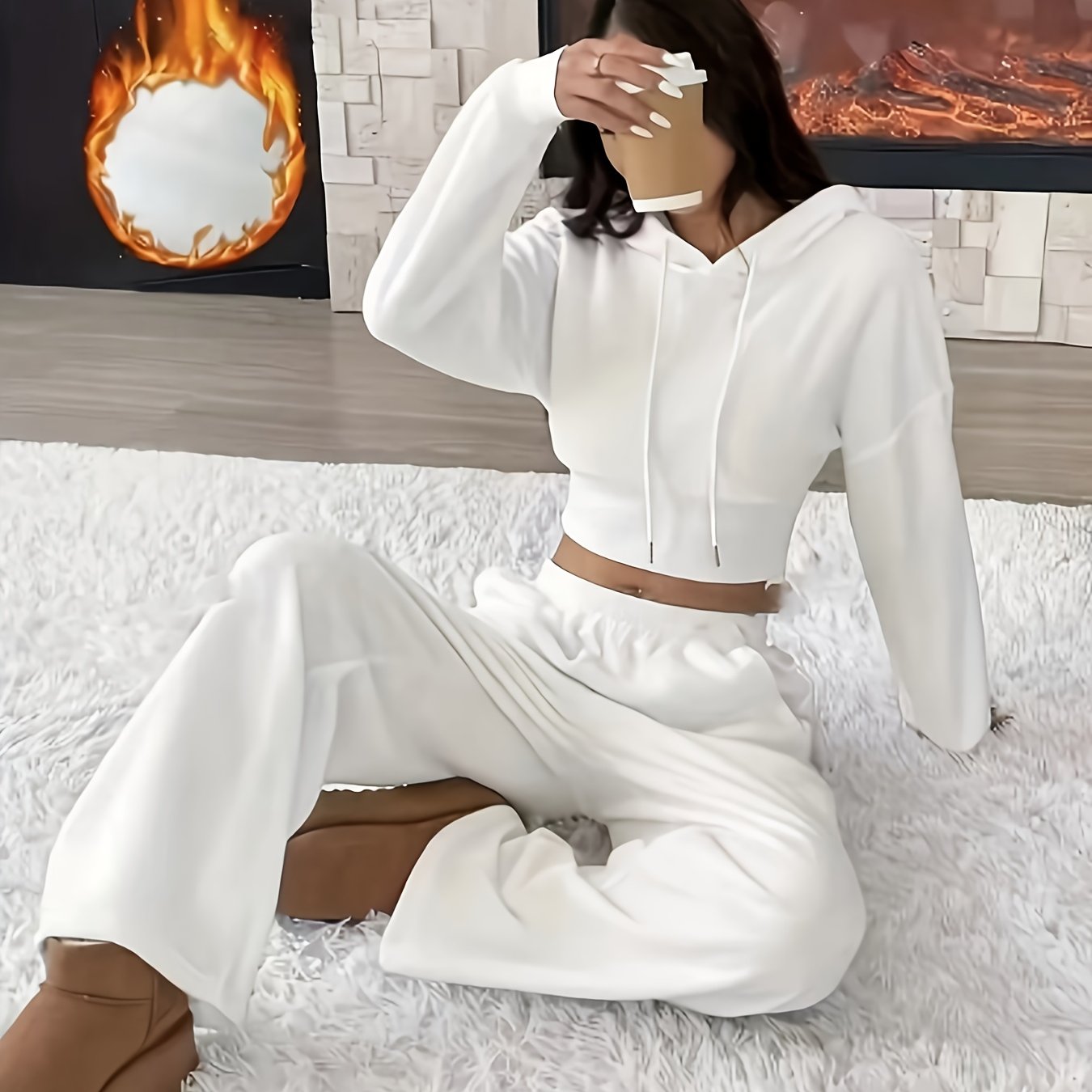 Conjunto de sudadera con capucha y pantalón a juego