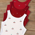 Top Corto Bordado con Cerezas, Lazos y Corazones – Estilo Coquette