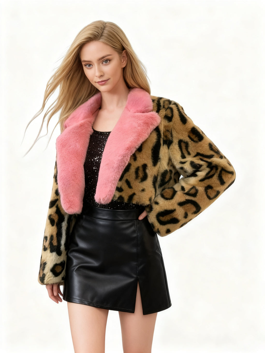 Abrigo de Peluche Estilo Leopardo · Elegante y Calentito