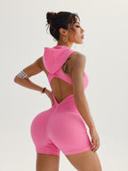 Mono Corto Deportivo con Capucha y Espalda Abierta – Yoga & Running