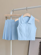 Set Deportivo 2 Piezas – Top con Almohadillas + Falda Short de Alto Rendimiento