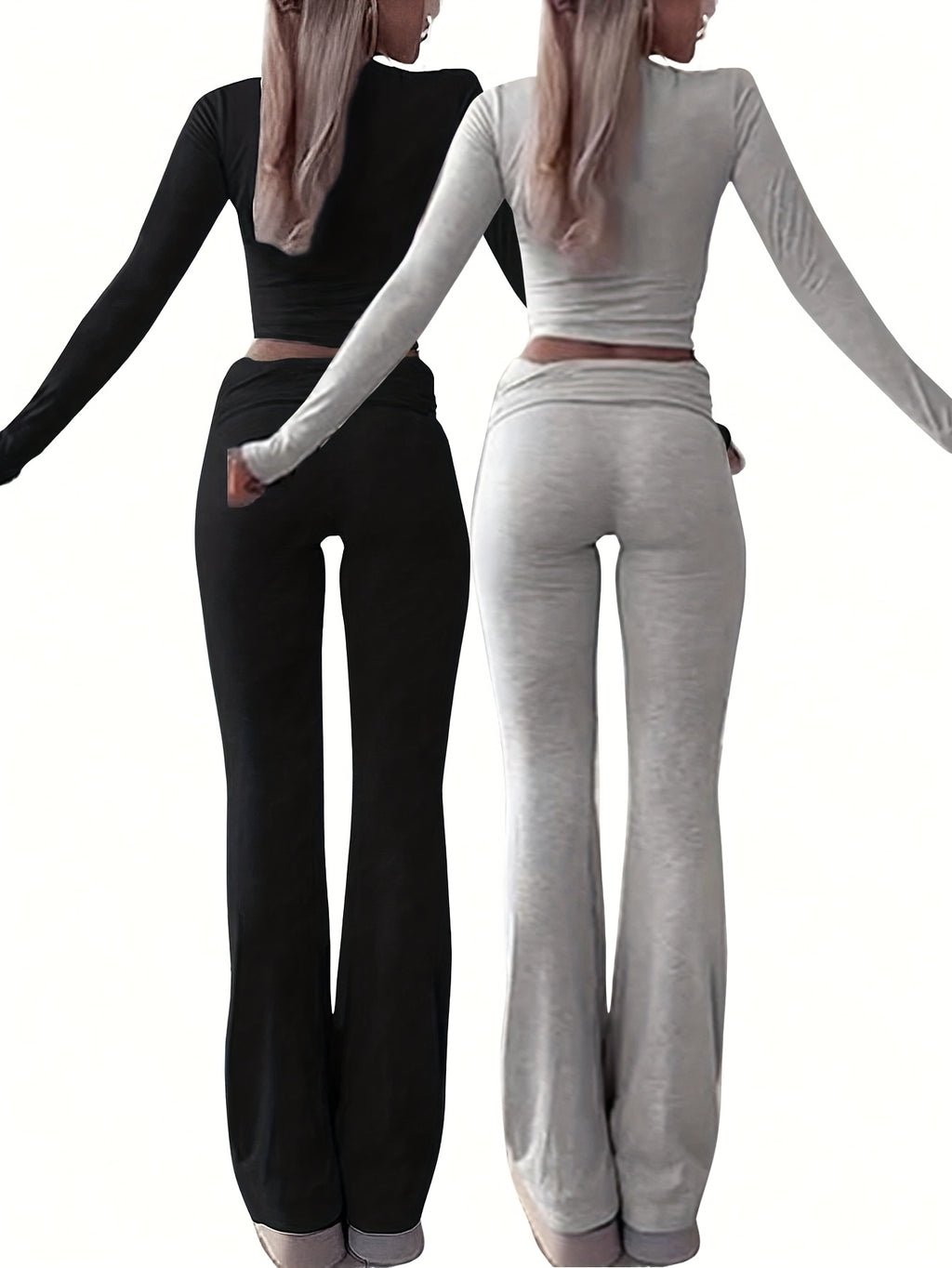 Conjunto Set 4 Piezas · Camiseta Manga Larga + Pantalón Acampanado