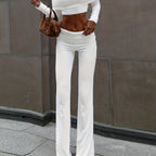 Conjunto asimétrico manga larga + pantalón