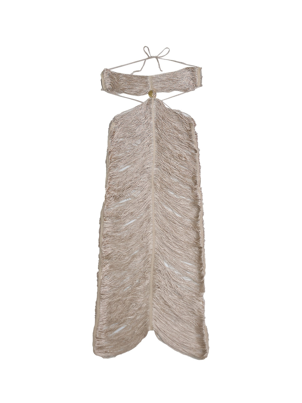 Vestido Largo Halter con Flecos y Abertura – Sexy para Eventos Nocturnos