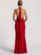 Vestido Sirena con Escote Profundo y Espalda Abierta – Elegante para Bodas & Eventos