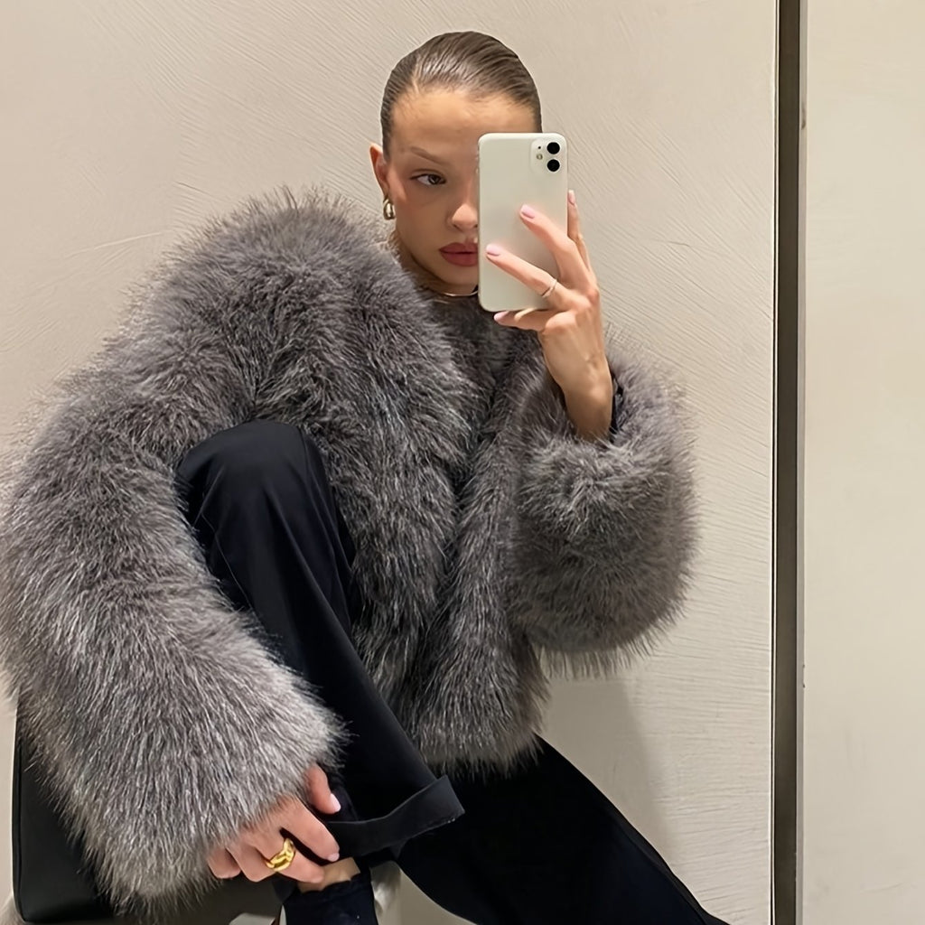 Chaqueta de Peluche Tipo Zorro · Alta Calidad