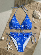 Bikini halter con conchas y estrellas