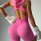 Mono Corto Deportivo con Capucha y Espalda Abierta – Yoga & Running