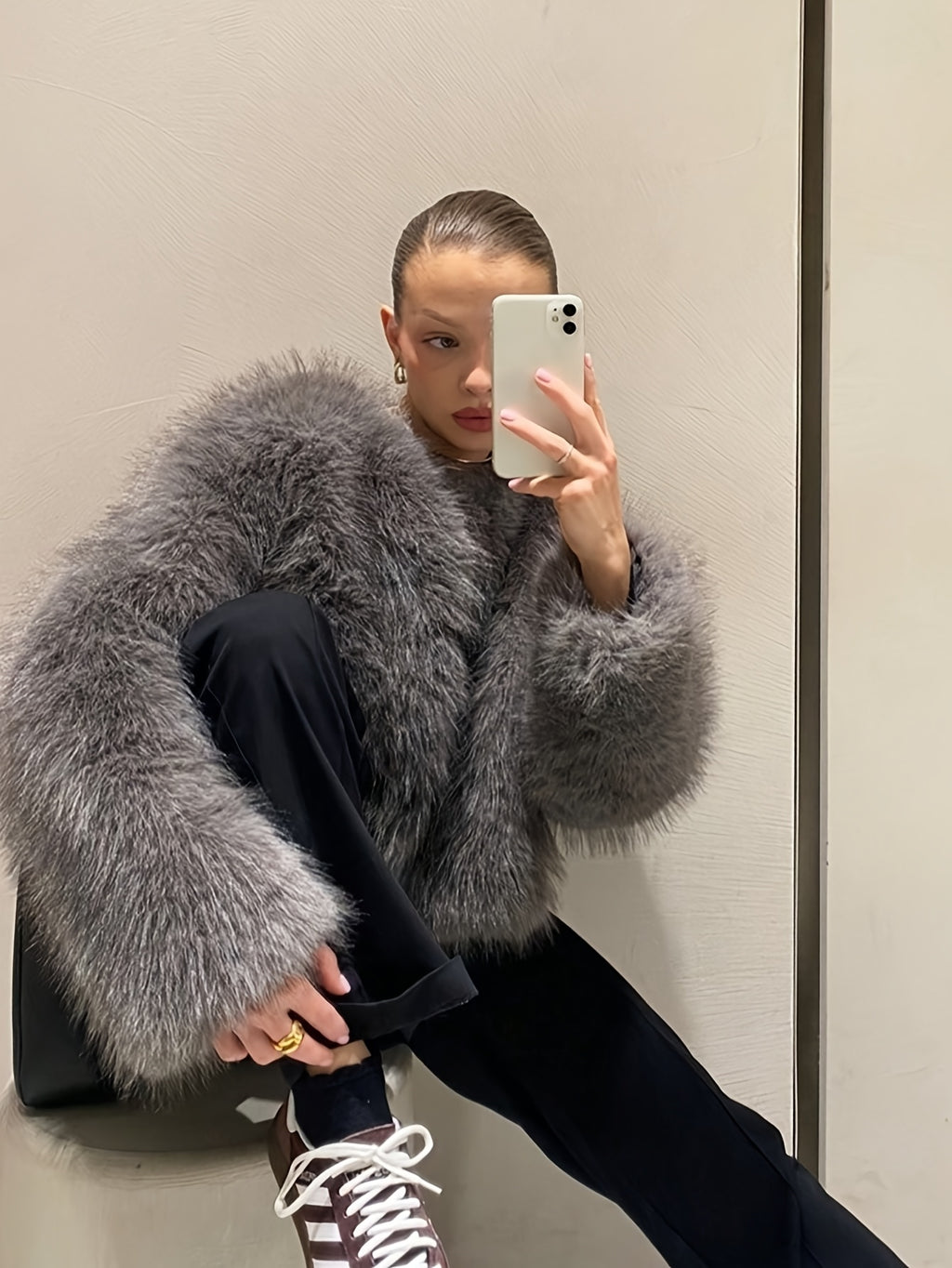 Chaqueta de Peluche Tipo Zorro · Alta Calidad