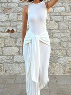 Vestido Sexy con Abertura y Lazo en la Cintura – Estilo Festival & Vacaciones