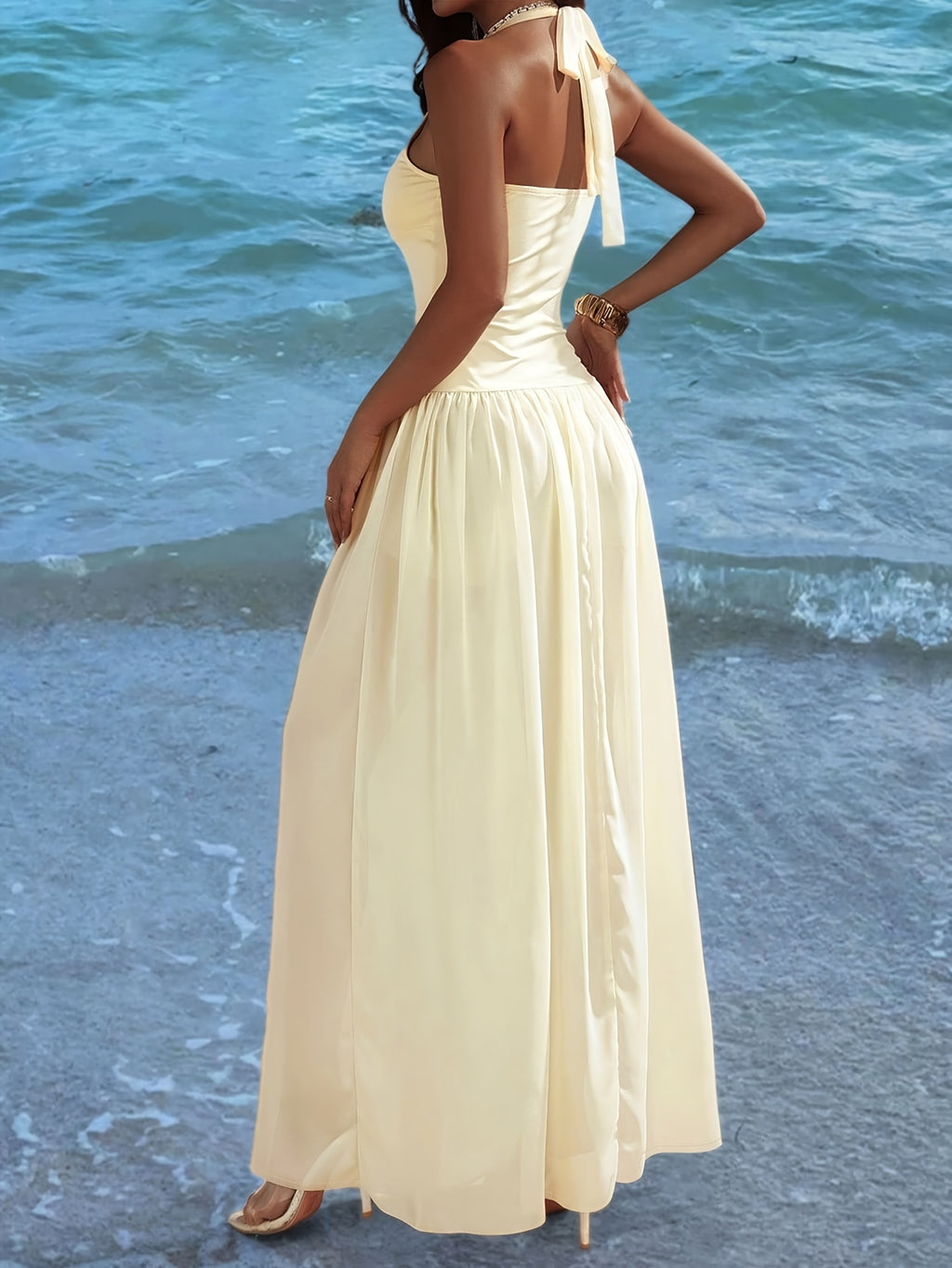 Vestido Sexy de Primavera/Verano en Color Sólido – Elegante y Atemporal