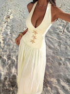 Vestido Sexy de Primavera/Verano en Color Sólido – Elegante y Atemporal