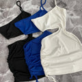 Vestido corto bodycon con tirantes asimétricos – 3 piezas