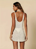 Vestido corto blanco elegante