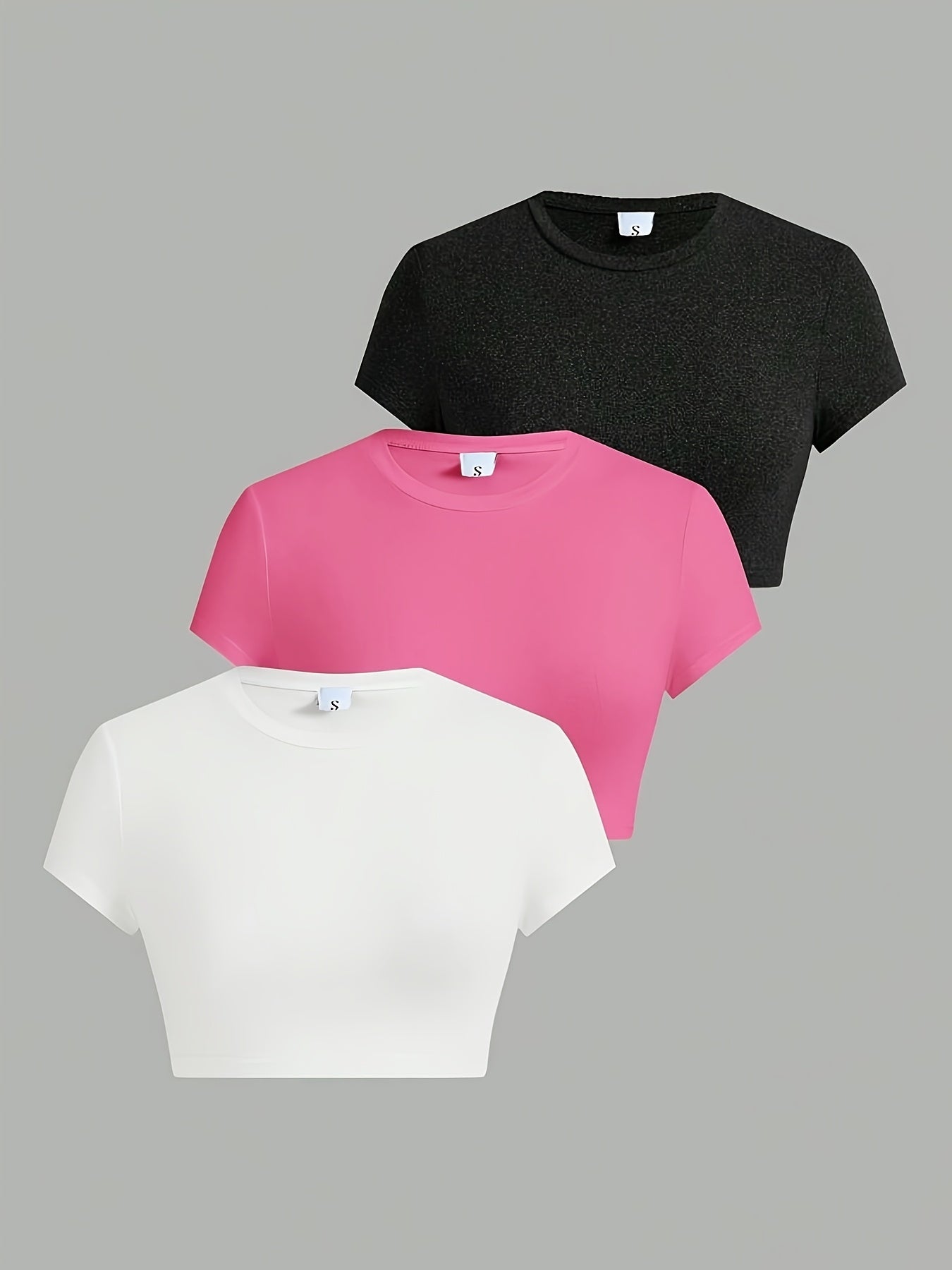 Set de 3 piezas – Camiseta corta + falda/pantalón (navel exposed)