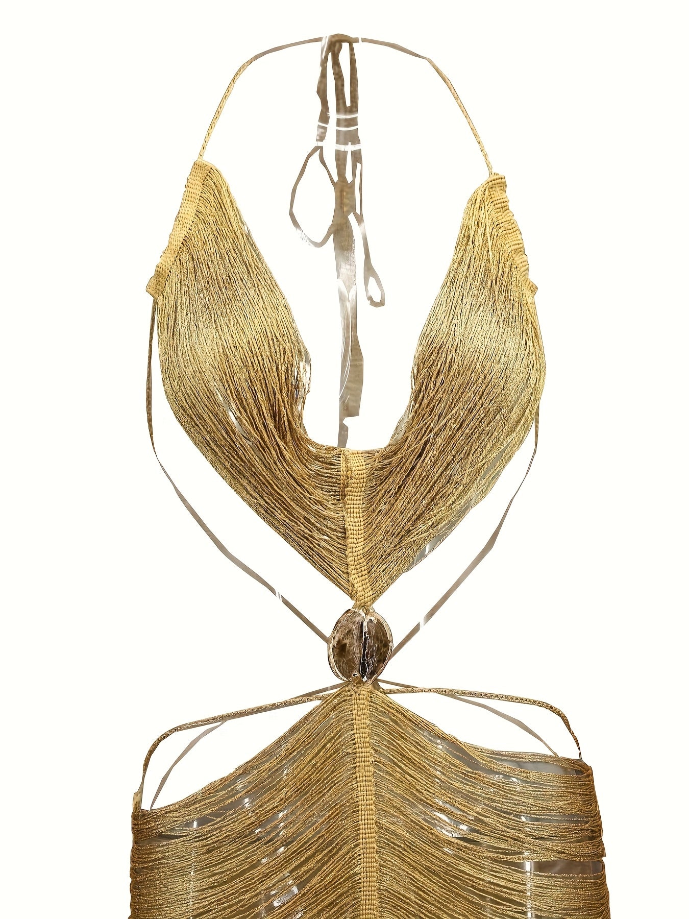 Vestido Largo Halter con Flecos y Abertura – Sexy para Eventos Nocturnos