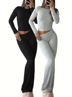 Conjunto Set 4 Piezas · Camiseta Manga Larga + Pantalón Acampanado