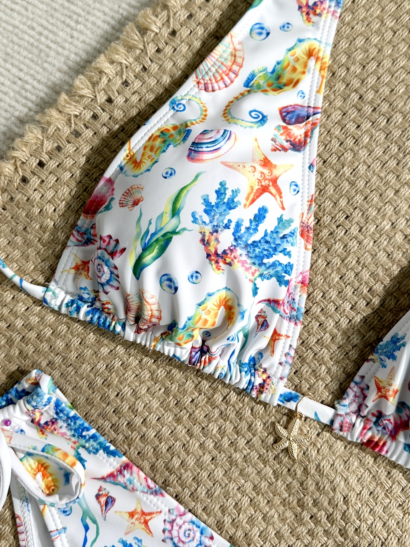 Bikini halter con estampado dopamina