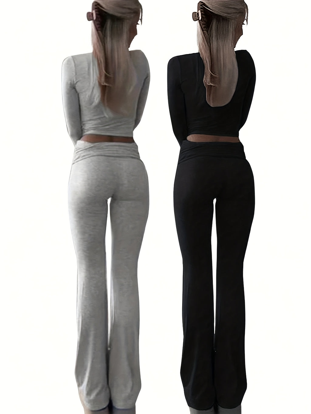 Conjunto Set 4 Piezas · Camiseta Manga Larga + Pantalón Acampanado