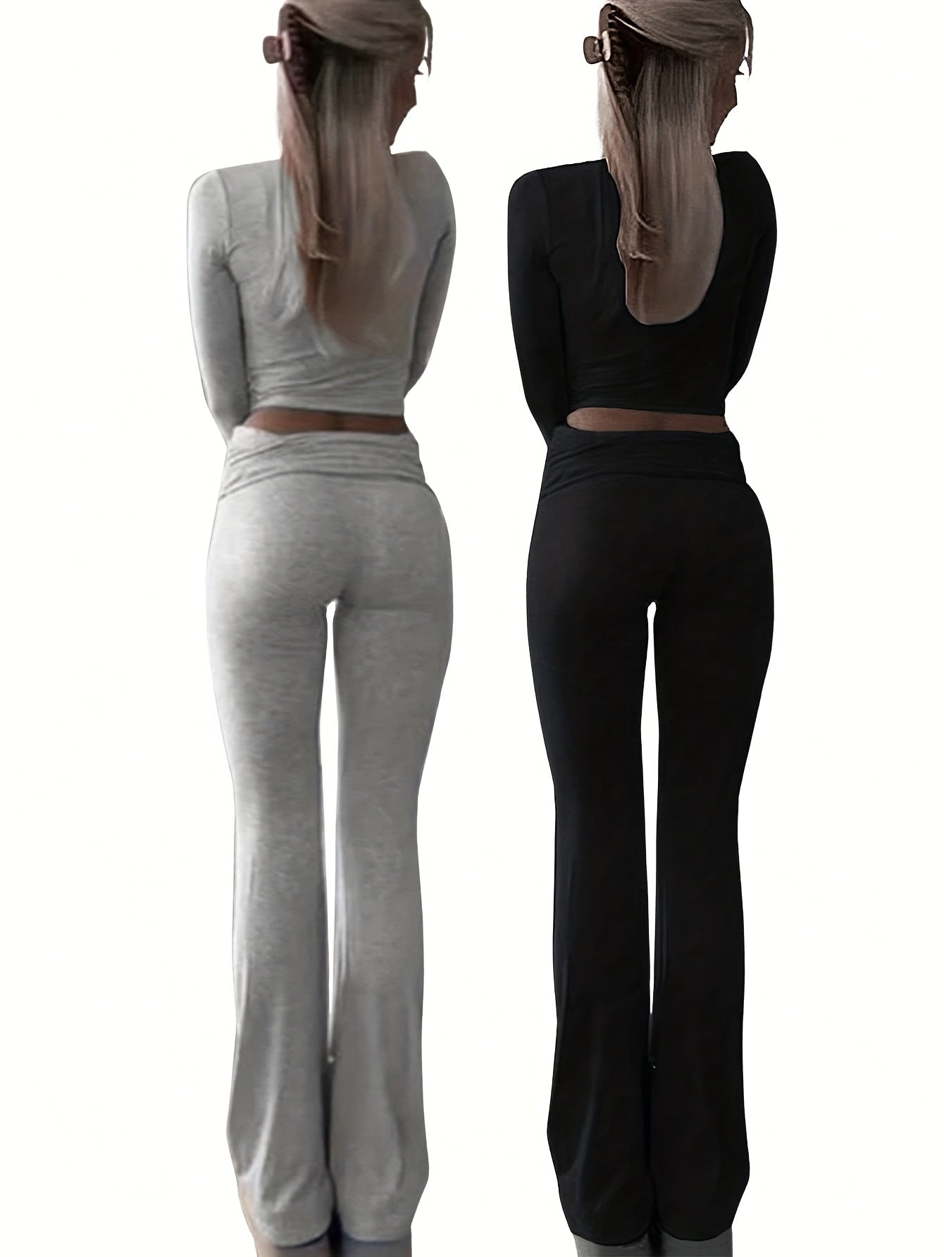 Conjunto Set 4 Piezas · Camiseta Manga Larga + Pantalón Acampanado