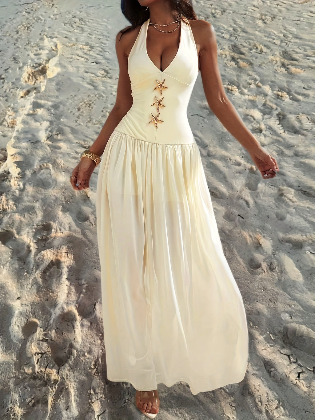 Vestido Sexy de Primavera/Verano en Color Sólido – Elegante y Atemporal