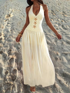 Vestido Sexy de Primavera/Verano en Color Sólido – Elegante y Atemporal