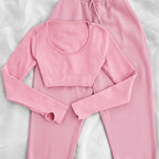 Women’s 2pcs Set – Camiseta cuello redondo + joggers