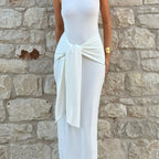 Vestido Sexy con Abertura y Lazo en la Cintura – Estilo Festival & Vacaciones