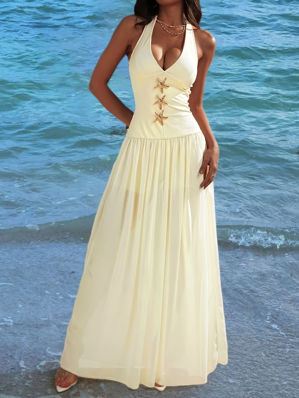 Vestido Sexy de Primavera/Verano en Color Sólido – Elegante y Atemporal