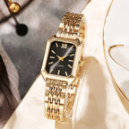 Set Reloj Cuadrado y Joyas para Mujer - 6 Piezas Elegantes