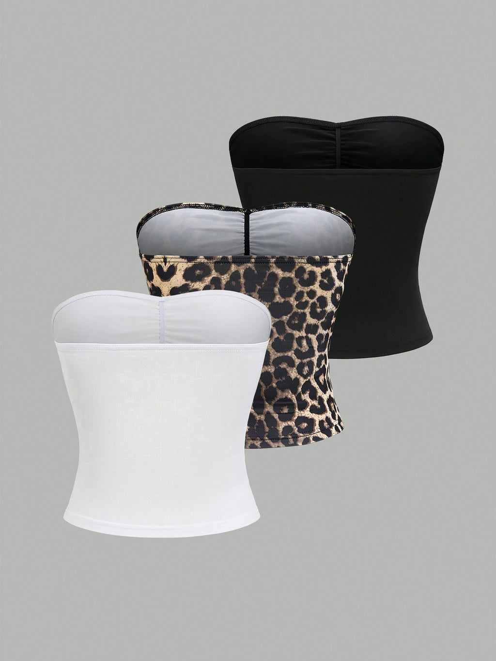 Top Set sexy off-shoulder crop top – 3 piezas