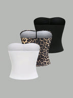 Top Set sexy off-shoulder crop top – 3 piezas