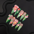 Uñas postizas 3D flores + hongos