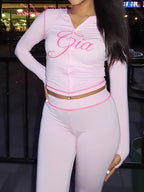 Set Deportivo Ajustado 2 Piezas · Sudadera con Cremallera + Leggings