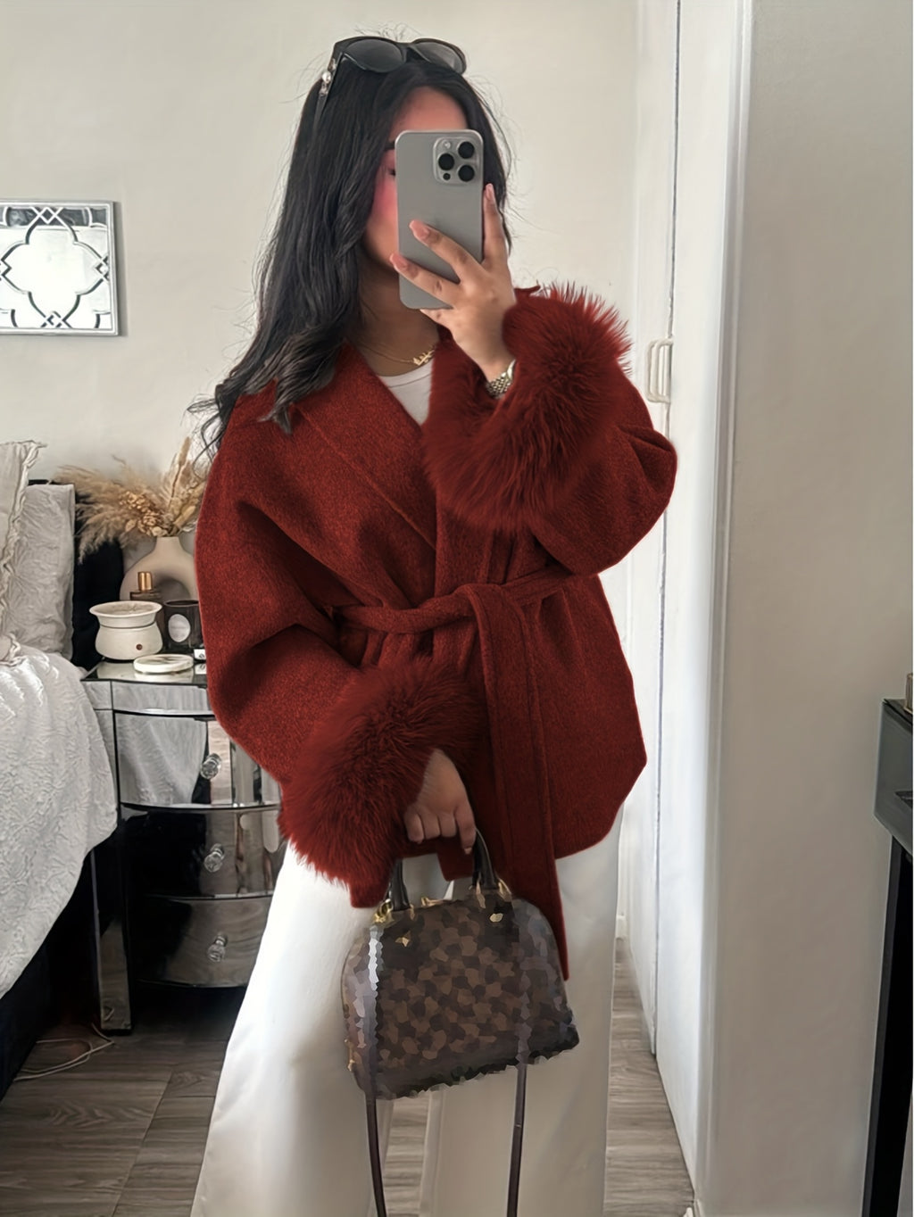 Abrigo kimono con cinturón