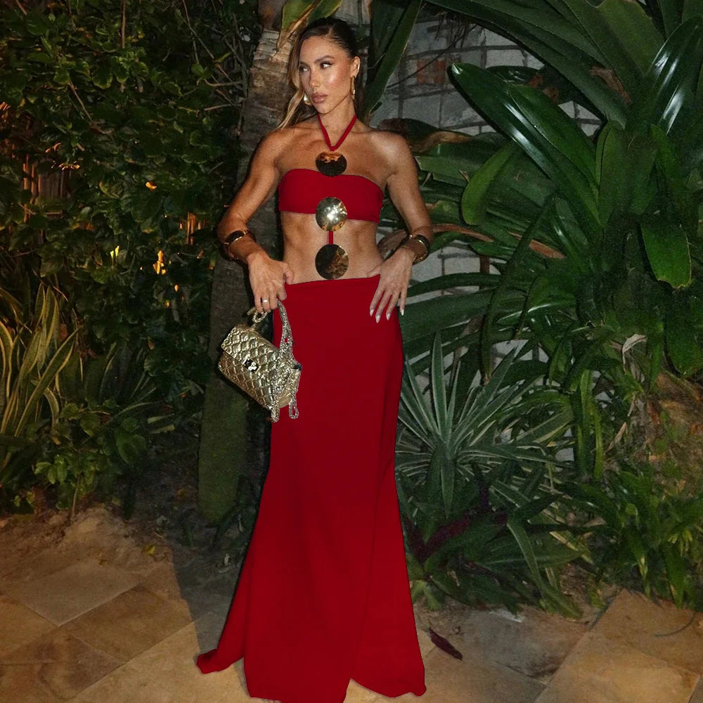 Bikini Blanco 2 Piezas + Vestido de Malla