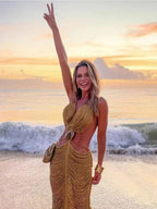 Vestido Midi con Aberturas · Escote en V