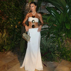 Bikini Blanco 2 Piezas + Vestido de Malla