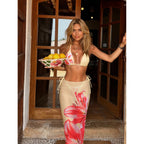 Bikini Azul 3 Piezas · Falda + Halter